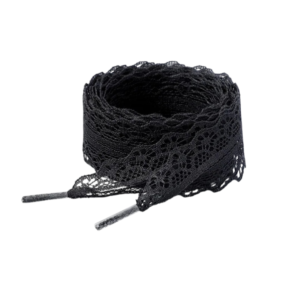 Spetsskosnören 140 x 2,9 cm Korta platta sidenskosnören Fina spetsband för dekorativ snörning och modeaccessoarer vit