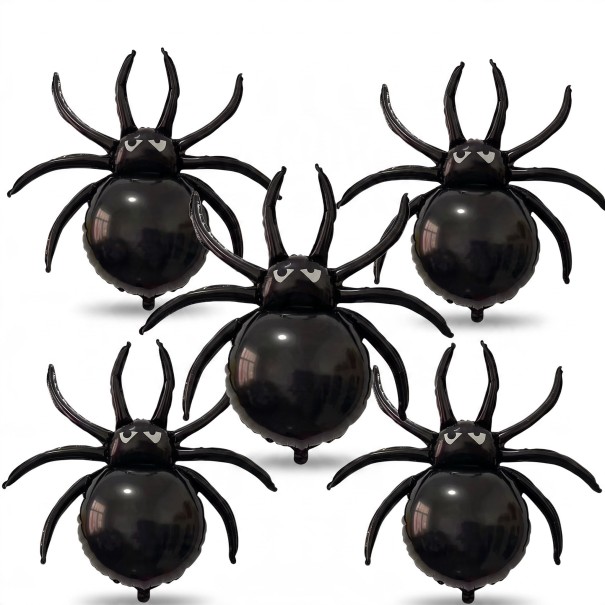 Spider Inflatable Balloon Set 5 pcs Halloween Decoration 78 x 82 cm Large Foil Balloons Black Decoration for Halloween Party and Celebrations 1