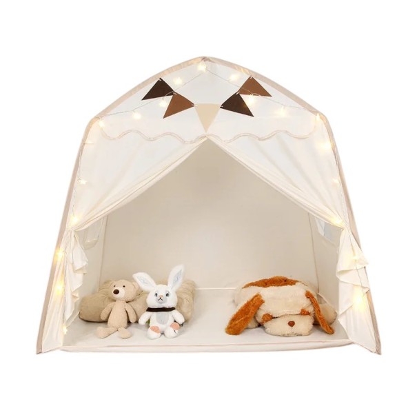 Spielzelt für Kinder 130 x 130 x 100 cm Faltbares Spielhaus mit Fenster und rollbaren Türen Für den Innen- und Außenbereich mit Tragetasche 1