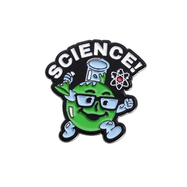 Spilla scienza chimica motiv SCIENCE circa 2,5 x 2,5 cm distintivo multicolore con illustrazione per abbigliamento zaino borsa accessorio 1