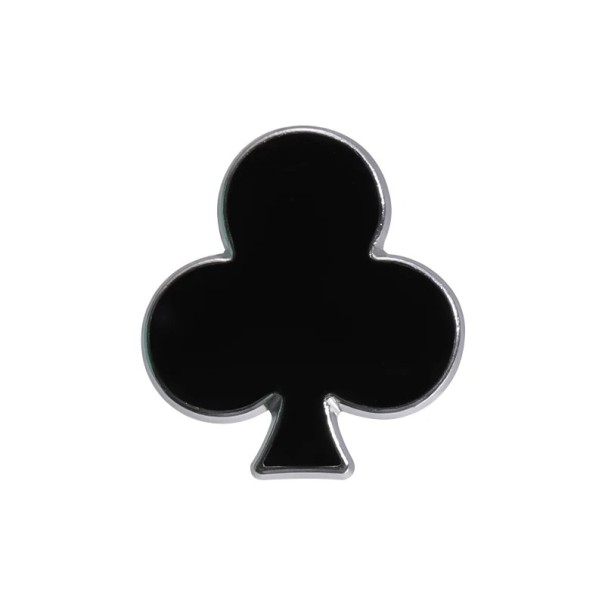 Spilla smaltata a forma di asso di picche 2 x 1,8 cm spilla nera in metallo simbolo minimalista distintivo per abbigliamento zaino accessorio 1