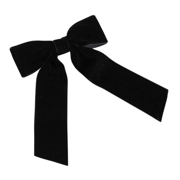 Spinka do włosów z kokardą z aksamitu Elegancka spinka do włosów Stylowy dodatek Delikatna kokarda Urocza ozdoba do włosów Modna spinka do włosów dla kobiet czarny