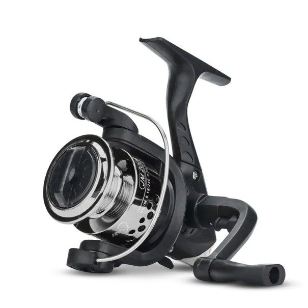 Spinnehjul til fiskefiskeri med 3 lejer, udvekslingsforhold 5,2:1, spolekapacitet 0,18 mm/245 m, 0,20 mm/195 m, 0,25 mm/125 m, letvægts, holdbar sølv
