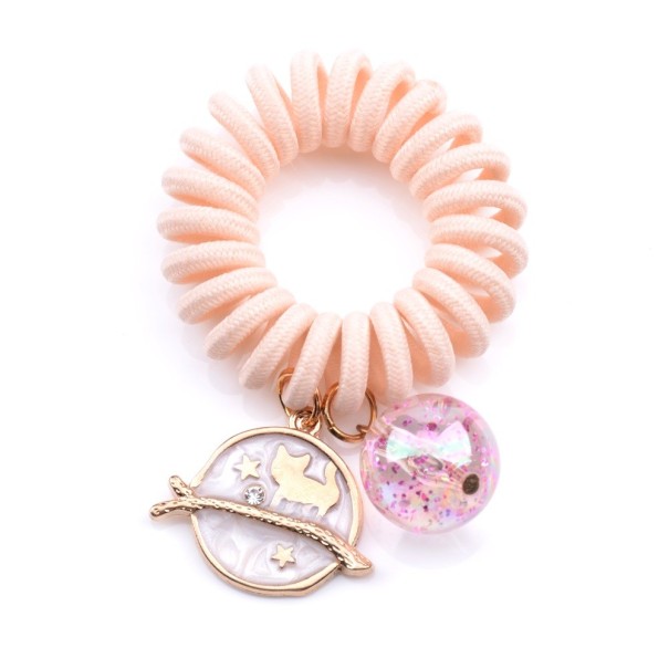 Spirale à cheveux avec pendentifs abricot