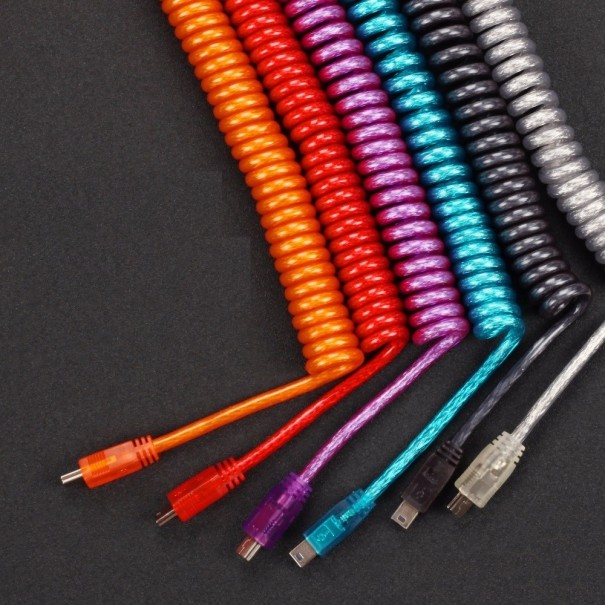 Spirálový kabel pro klávesnici fialová