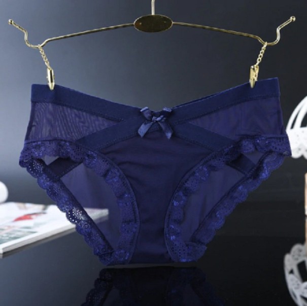 Spitzen-Höschen für Damen A695 dunkelblau M