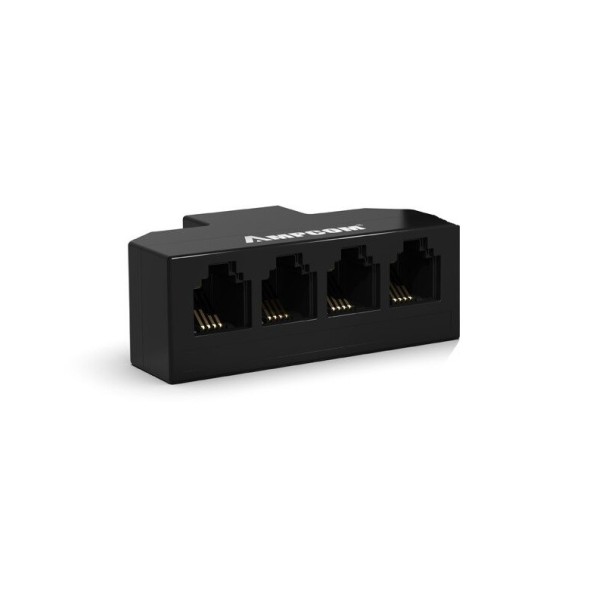 Splitter för telefonkabel RJ11 1-4 portar beige