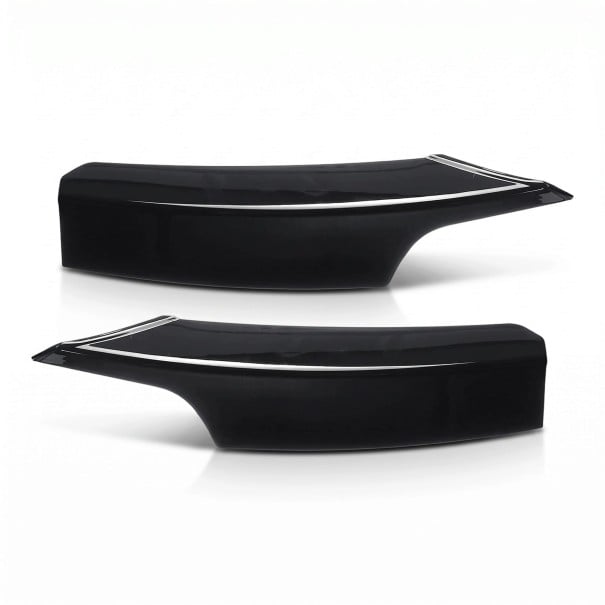 Splitter pentru bara de protecție canards – capace pentru farurile de ceață L+P 49 cm, plastic ABS, negru lucios, pentru BMW F30 F31 F35 M Sport 1