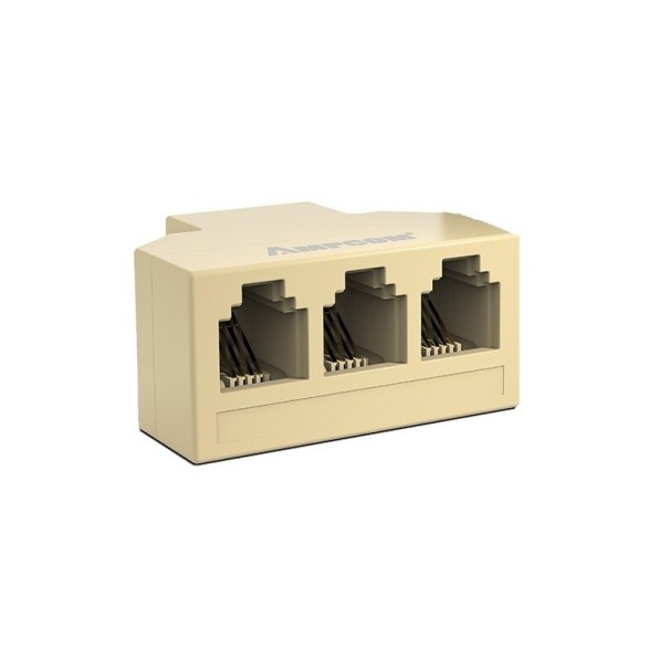 Splitter voor telefoonkabel RJ11 1-3 poorten beige