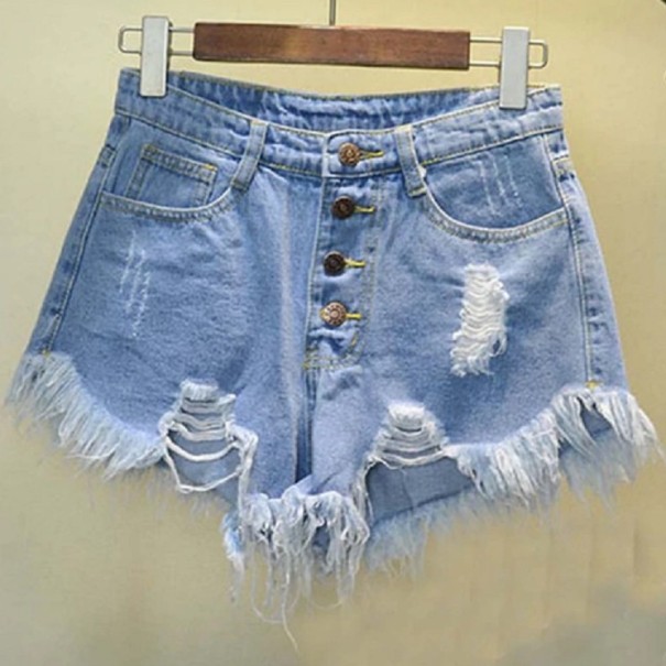 Spodenki jeansowe damskie - jasnoniebieski L