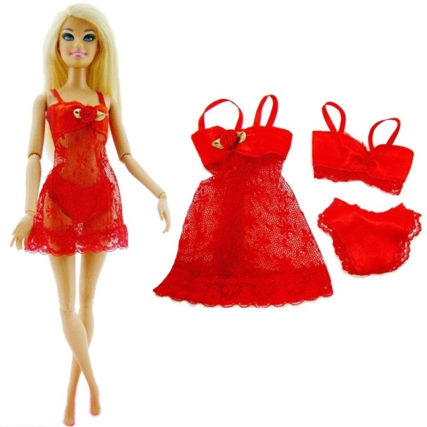 Spodná bielizeň pre Barbie červená