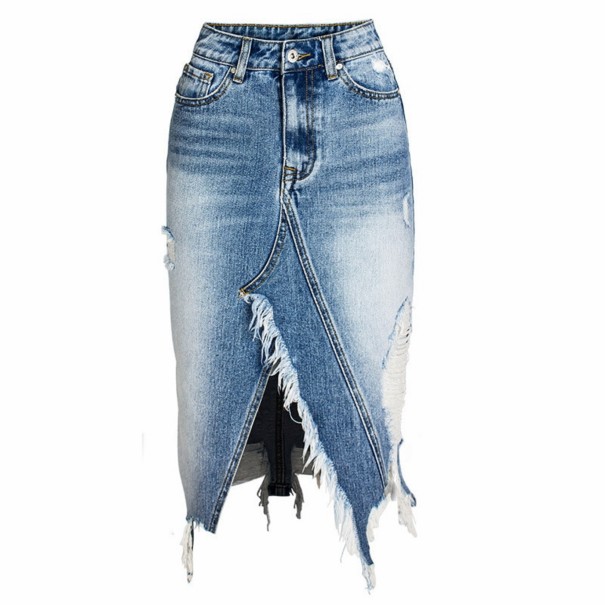 Spódnica jeansowa damska z rozcięciem L