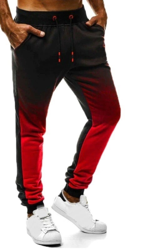 Spodnie dresowe męskie F1724 czerwony L