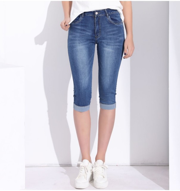 Spodnie jeansowe Capri - niebieskie 29