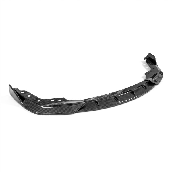Spoiler frontal pentru bara de protecție, lip inferior cu nervuri, plastic ABS, aspect de carbon negru lucios, kit de tuning pentru seria 3 G20 G21 1