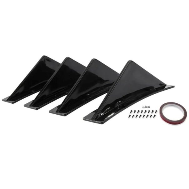 Spoiler für den hinteren Stoßfänger 4 Stück Schutzkappen Diffusor 15 x 3 cm und 5 x 9 cm Kunststoff schwarz universelles Autozubehör 1