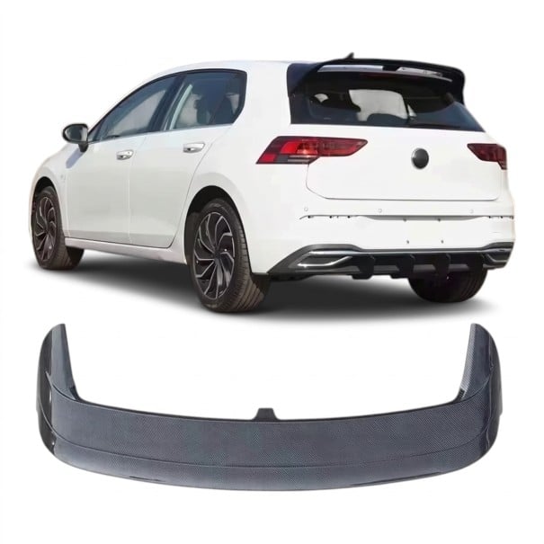 Spoiler traseiro para a mala, montagem adesiva sem perfuração, plástico ABS, aparência de carbono preto brilhante, para Golf 8 MK8 GTI GTD R GTE 1