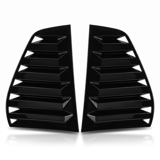 Spoilere til bageste sidevinduer VW Golf 5, persienner til trekantede vinduer, par L+P, ABS plast, blank sort, til Golf MK5 5-dørs hatchback 1