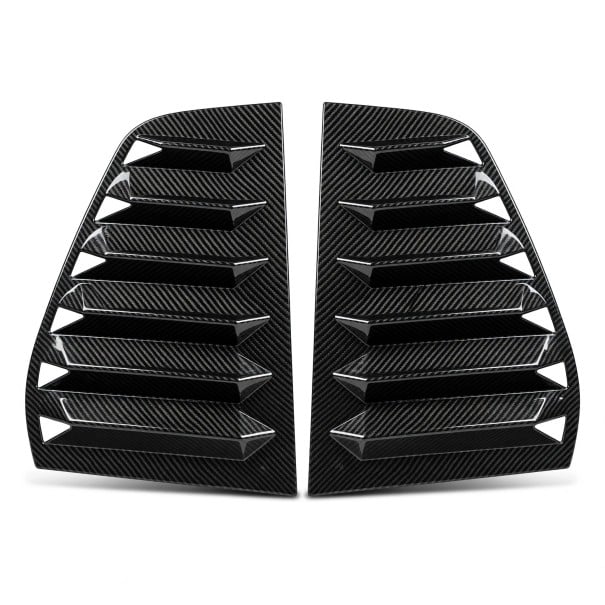 Spoilers de las ventanillas traseras laterales – persianas, par izquierdo y derecho, montaje adhesivo, plástico ABS, aspecto de carbono, para VW Golf 1