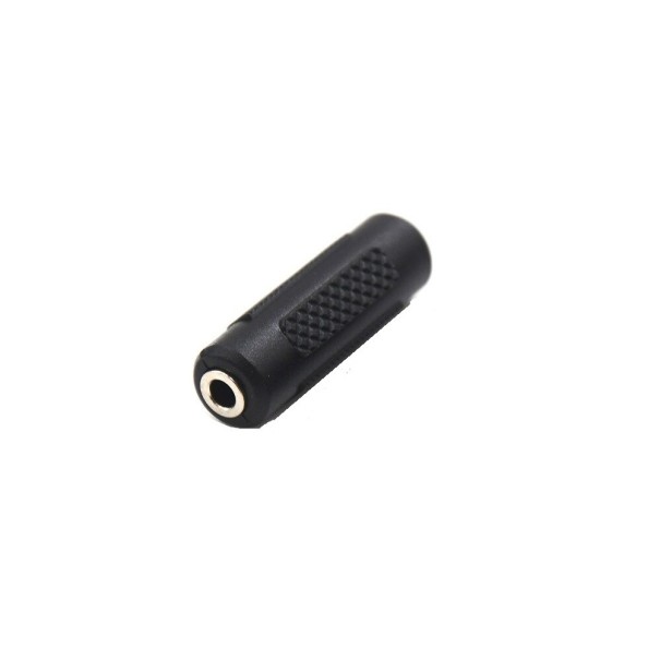 Spojka jack 3,5 mm samice na samici pro prodloužení kabelu sluchátek a propojení audio kabelů Zdířky na obou koncích Černá 1