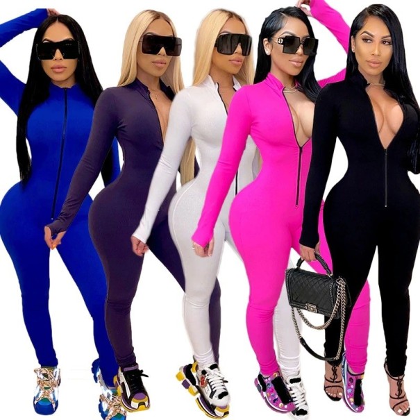 Sport jumpsuit för kvinnor med dragkedja