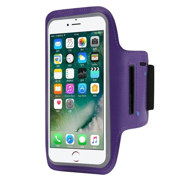 Sport Universellt Mobilarmband Flexibelt Löpning Fitness Gym Skyddande Lätt Bärbar lila