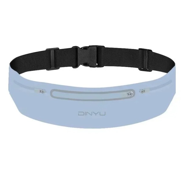 Sportieve heuptas met twee zakken, koptelefoongat, ritsen voor mobiele telefoon, hardlopen, wandelen, fietsen, lichtgewicht, comfortabel om te dragen blauw