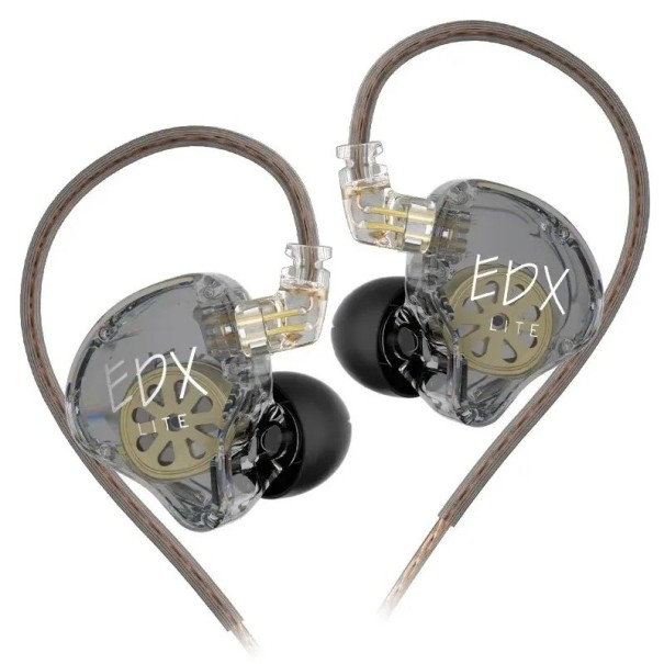 Sportkopfhörer KZ EDX Lite mit abnehmbarem OFC-Kabel und vergoldetem 2-Pin-Stecker dynamischer Treiber für Sport und Musikgenuss grau