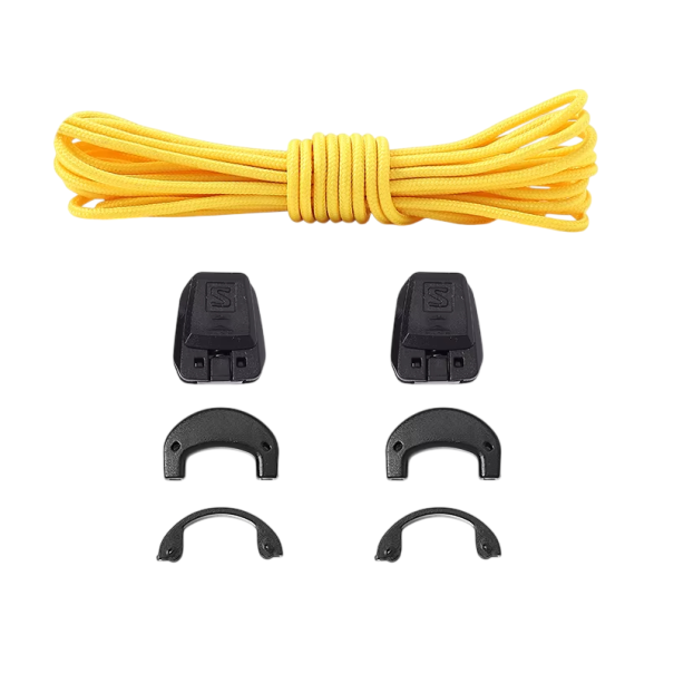 Sportliches Schnürsystem 140 cm 1 Paar Runde Schnürsenkel ohne Binden mit Schnalle Für Kinder und Erwachsene Sneakers Laufen Outdoor gelb