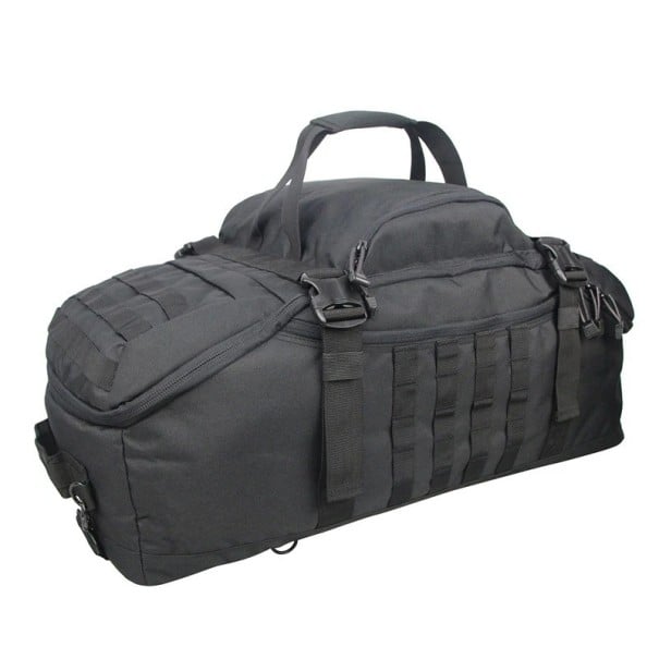 Športová a cestovná taška 3v1 Batoh i taška cez rameno Objem 45 l 60 x 30 x 25 cm Nylon 600D Na fitness a cestovanie čierna