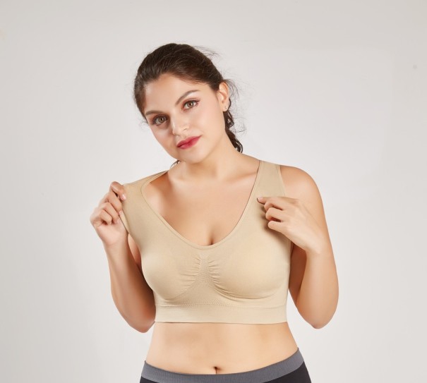 Športová podprsenka väčších veľkostí J3175 krémová 3XL