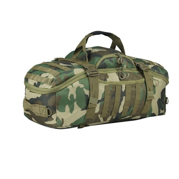 Sportovní a cestovní taška 3v1 Batoh i taška přes rameno Objem 45 l 60 x 30 x 25 cm Nylon 600D Maskáčová Woodland 1