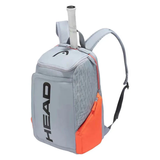 Sportovní batoh na tenisovou raketu, oblečení a boty 48 x 30 x 20 cm Odolný polyester Tenisový batoh na rakety a sportovní vybavení šedá