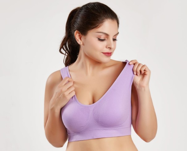 Sportovní podprsenka větších velikostí J3175 světle fialová 4XL
