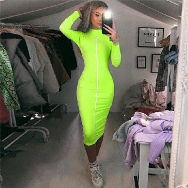 Sportovní šaty Eleonora neonová žlutá XS