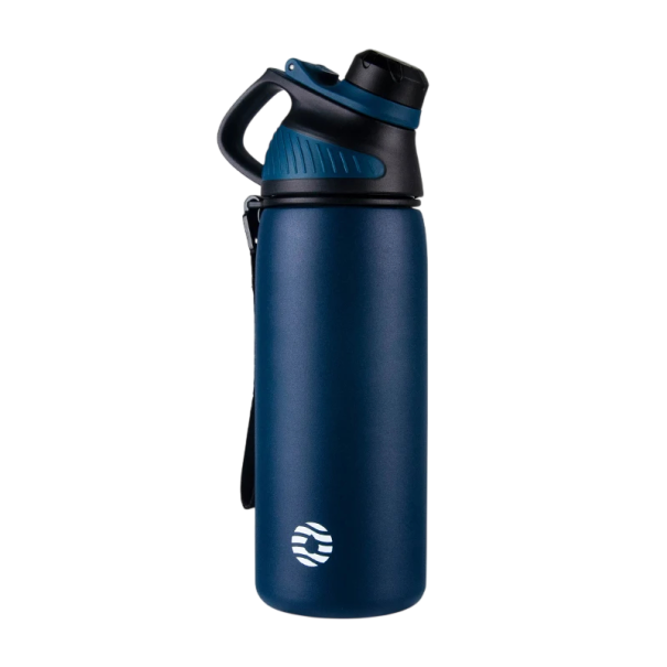 Sportovní termoska 800 ml s magnetickým víkem izolovaná láhev na nápoje 27 × 7,5 cm pro venkovní aktivity a každodenní použití tmavě modrá
