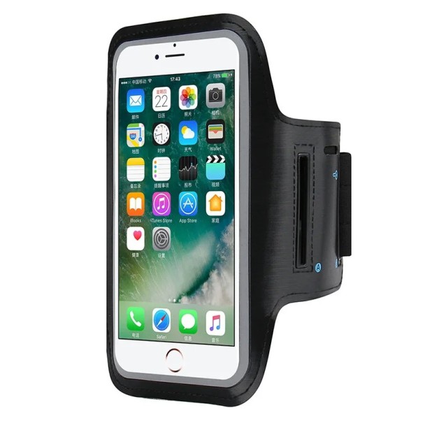 Sportovní univerzální pouzdro na ruku pro mobilní telefon flexibilní pás pro běh fitness posilovna ochranné lehké nošení černá