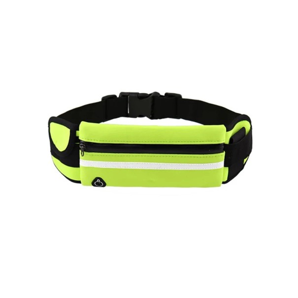 Sportowa torba biodrowa unisex do biegania i jazdy na rowerze z regulowanym paskiem 70-120 cm na telefon komórkowy i drobne przedmioty zielony