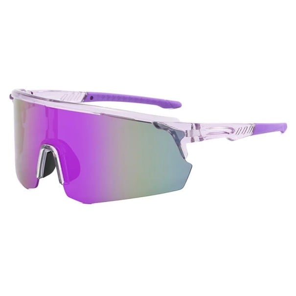 Sportowe okulary przeciwsłoneczne 1058 31 g ramka PC i soczewki UV ochrona przed oślepieniem Lustrzane okulary rowerowe do biegania na świeżym powietrzu fioletowy