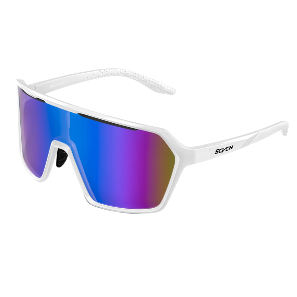 Sportowe okulary rowerowe niefotochromatyczne z białymi oprawkami Ochrona przed promieniowaniem słonecznym Męskie okulary do jazdy na rowerze, biegania i prowadzenia niebieski