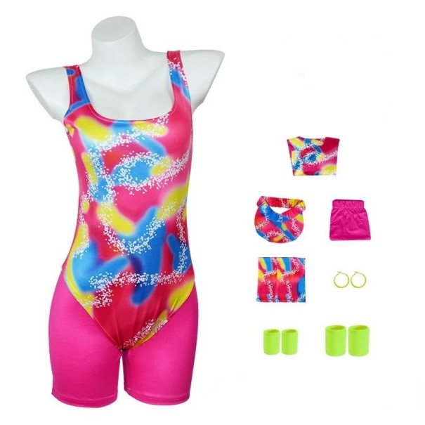 Sportowy kostium Barbie Cosplay Sportowy kostium Barbie Barbie z akcesoriami Kolorowy kostium Barbie Damski kostium karnawałowy Kostium na Halloween XL