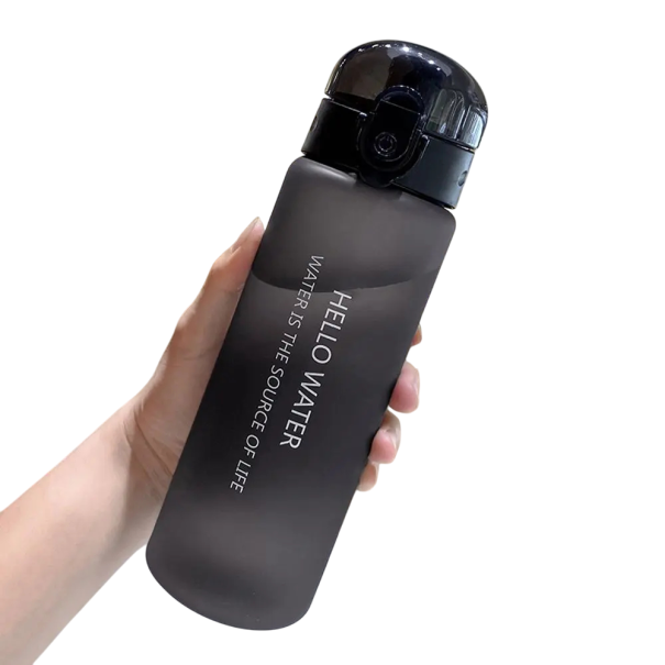 Sportvattenflaska 780 ml Lättviktig fitnessdricksflaska Slitstark vätskeflaska med läcksäkert lock Ergonomisk design Bred hals svart
