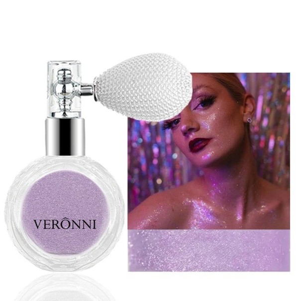 Spray Illuminante Brillante 69 x 38 x 75 mm Illuminante Cosmetico in Spray per Viso e Corpo Lucentezza Delicata e Effetto Radioso viola
