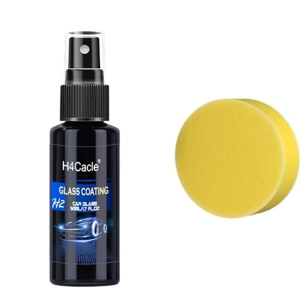 Spray impermeabile per vetri auto contro la pioggia 50 ml rivestimento idrofobico bottiglia nera con spugnetta gialla per la protezione del vetro 1