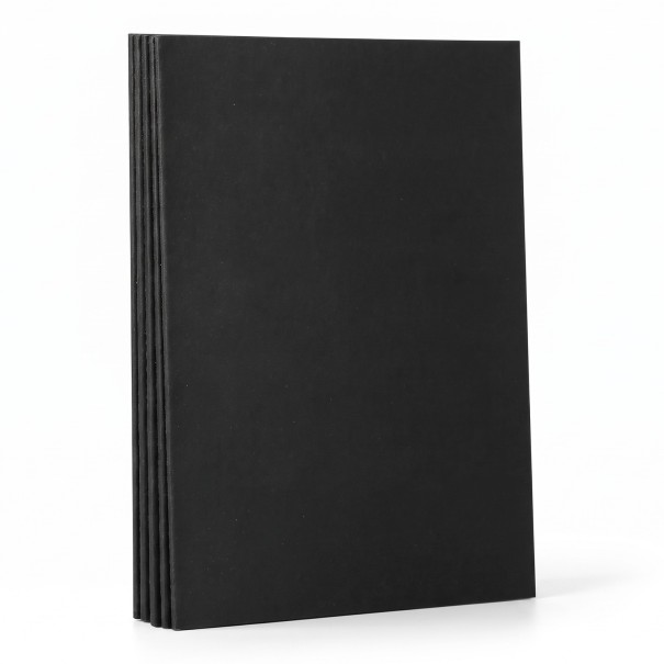 Squared Notebooks A5 20.3 x 14 cm in a Pack of 5 with 36 Sheets and a Cover for Labelling for Mathematics and Calculations for School and Office black