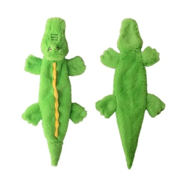 Squeaky Plush Dog Toy 45 cm Crocodile Without Filling Durable Interactive Toy Squeaky Chew Toy Soft Toy for Dogs light green