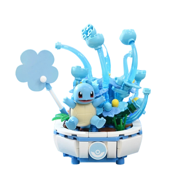 Squirtle ja kukat Pokémon-rakennussarja Luova kodinsisustus Kukka jalustalla Squirtlellä 13 x 9 x 9 cm 1