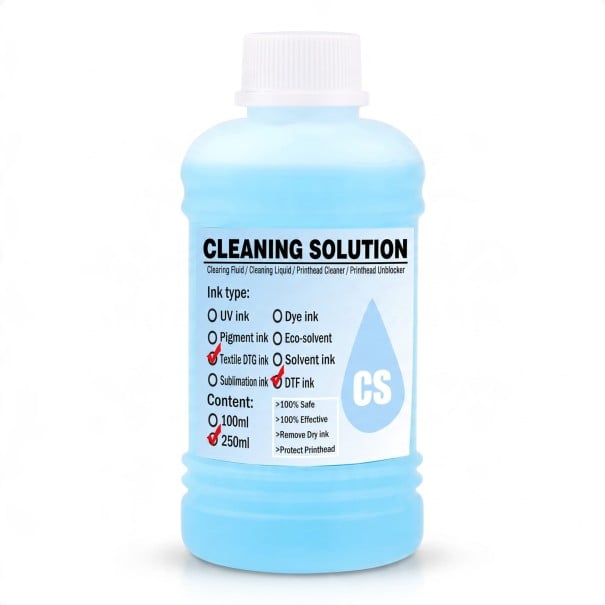 Środek czyszczący do tuszu DTF i DTG Silny środek czyszczący do głowic drukujących 250 ml Dla drukarek Epson DX4 DX5 L1800 L805 L800 1390 I3200 1