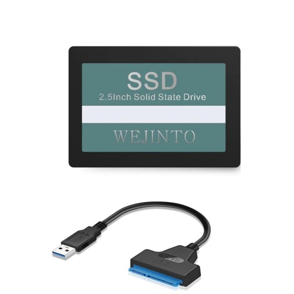 SSD-kiintolevy USB-sovittimella 256GB
