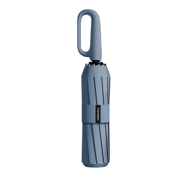 Stabiler Automatik-Taschenschirm 100 cm Windfester Damen- und Herrensonnenschirm mit UV-Schutz Kompakter Regenschirm mit Griff für jedes Wetter blau
